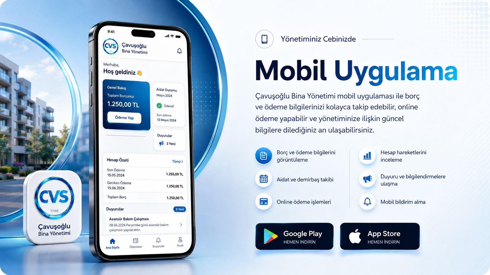 Çavuşoğlu Bina Yönetimi Mobil Uygulama